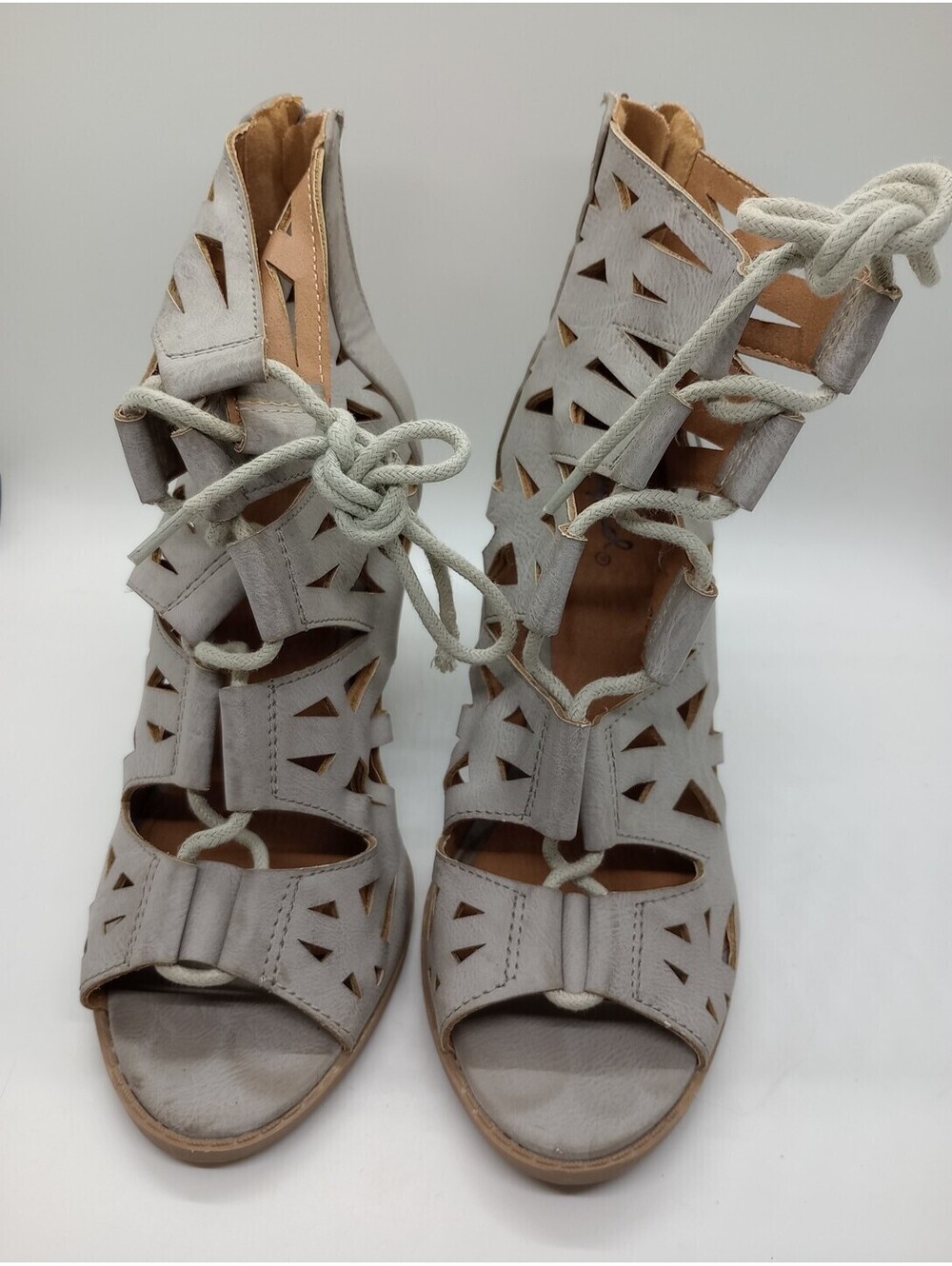 Qupid Women's High Heel Sandals Size 6.5 Gray 209